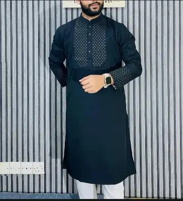 Picture of Super duper viral semilong eid spcial solid colour mens premium panjabi (stich febric)