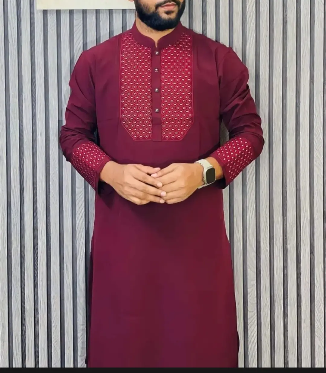 Picture of Super duper viral semilong eid spcial solid colour mens premium panjabi (stich febric)