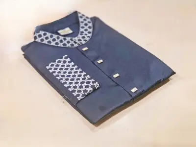 Picture of mens luxury semilong cotton panjabi indians cotton panjabi slim fiting panjabi