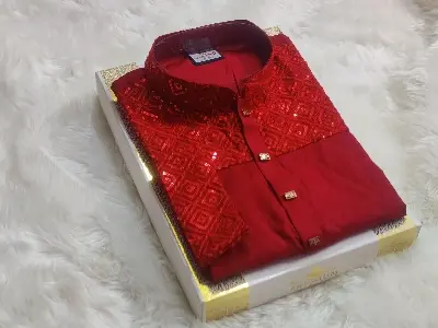 Picture of Eid spcial mens New design semilong panjabi