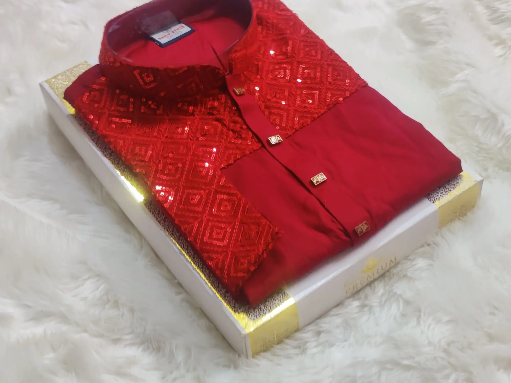 Picture of Eid spcial mens New design semilong panjabi