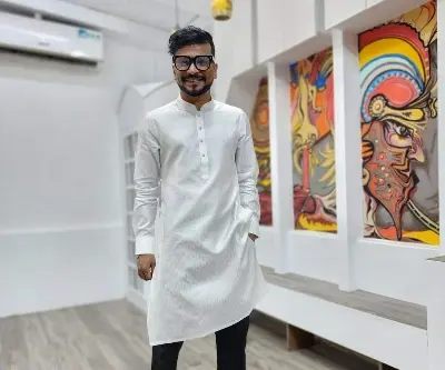 Picture of sada kaj chara summer special panjabi mens suti febric panjabi