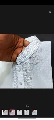 Picture of Online hit design mens cotton semilong eid special ambrodary work panjabi