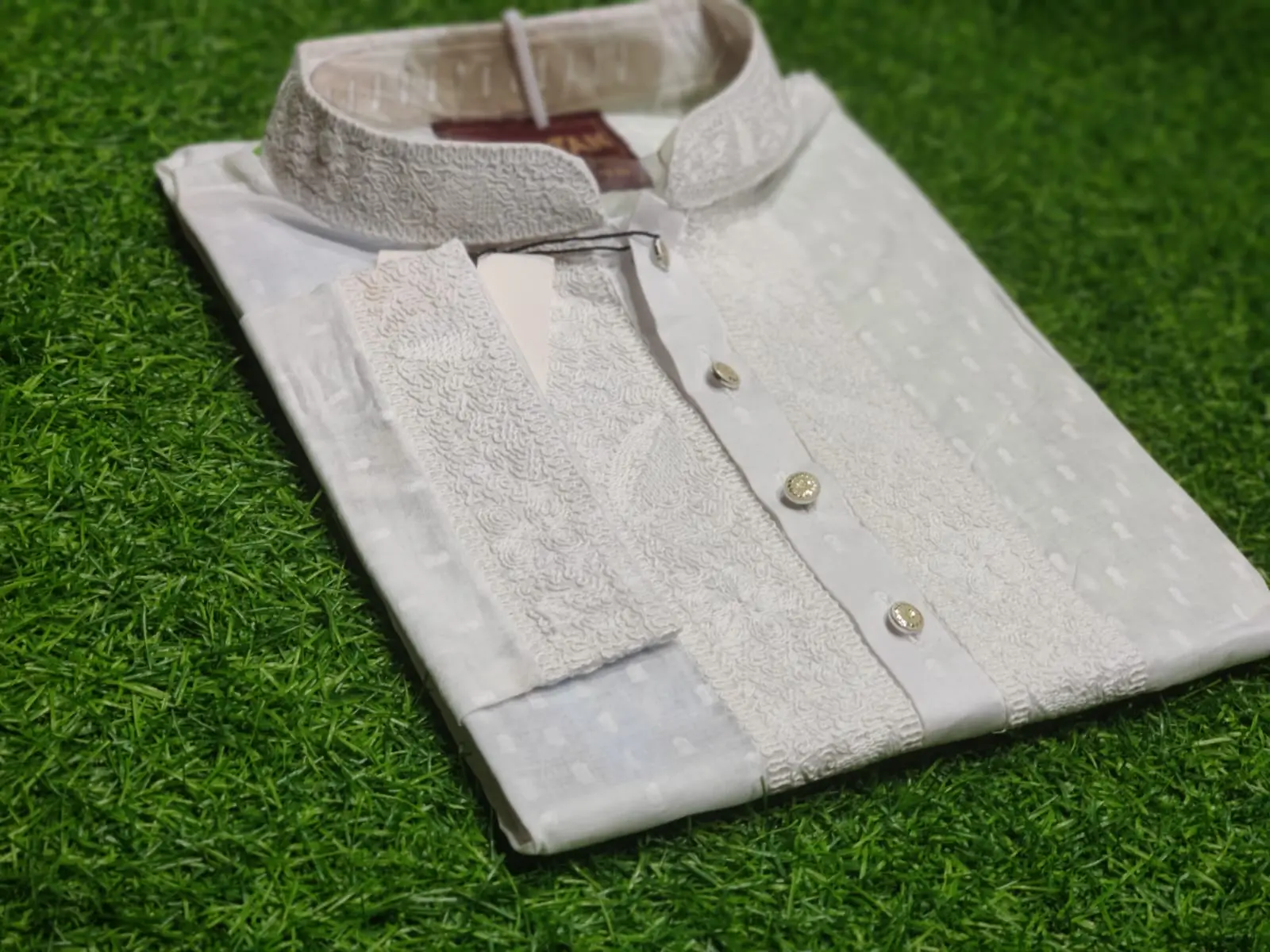 Picture of fat Mens high quality premium white colour panjabi