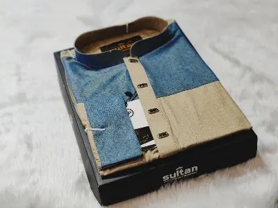 Picture of Mens premium Hand and chest contrast high quality panjabi