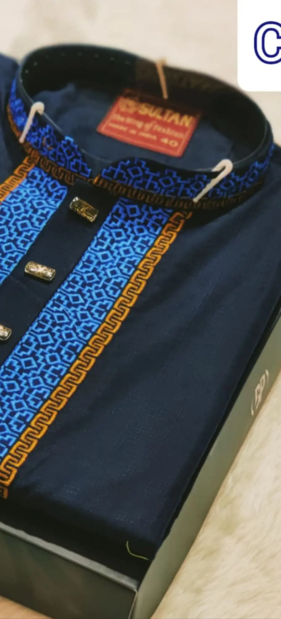 Picture of Nevi blue colour premium panjabi for mens all occasionally panjabi