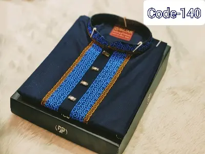 Picture of Nevi blue colour premium panjabi for mens all occasionally panjabi