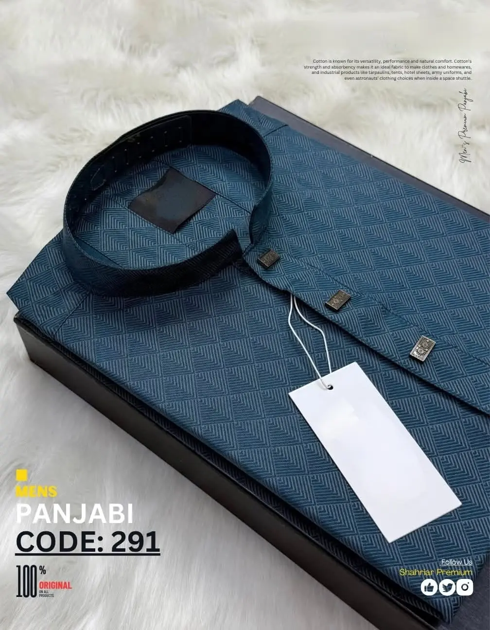 Picture of Satin febric High quality premium colours panjabi for men