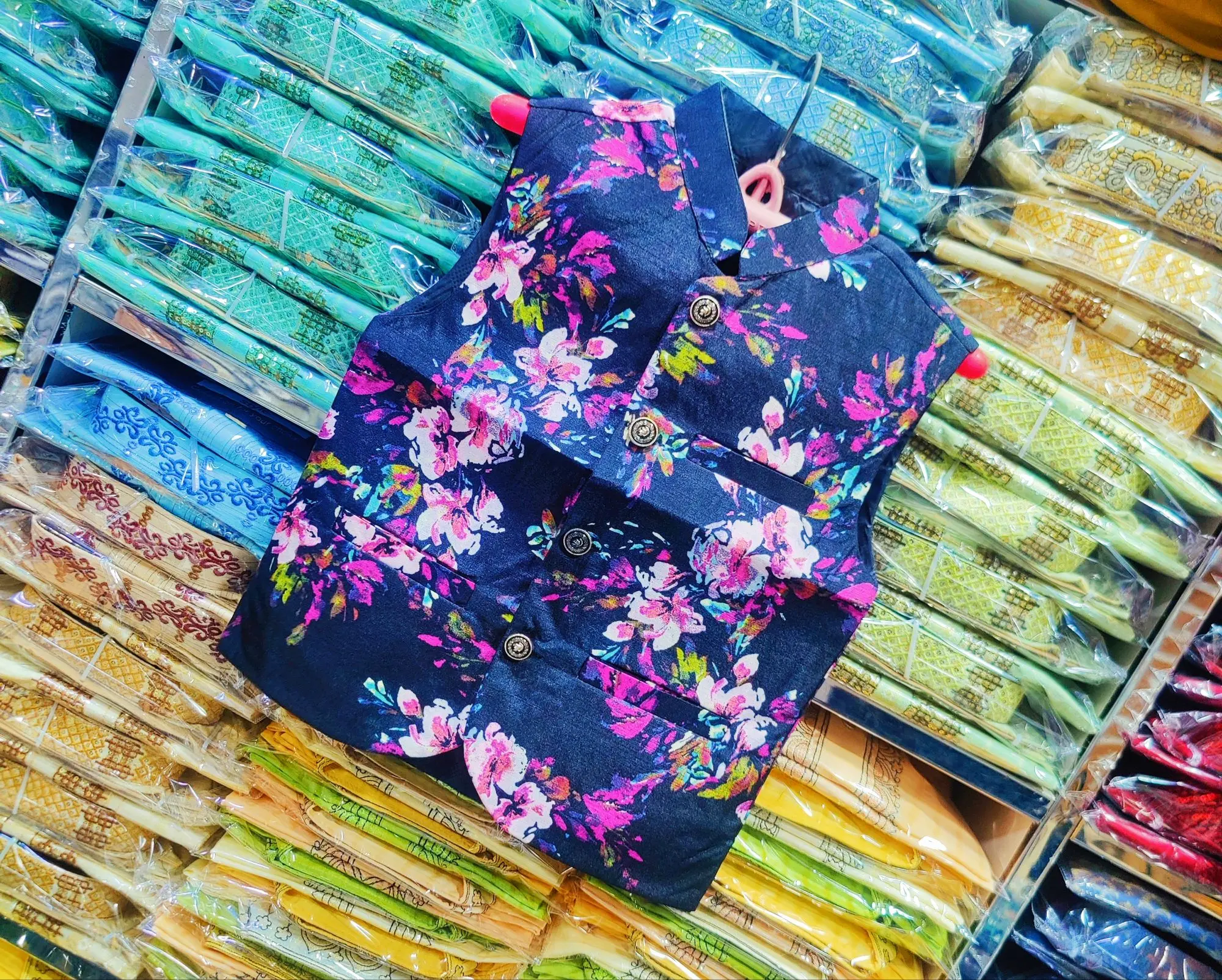 Picture of Indian print panjabi coat for boys, Fasionable coat for boys