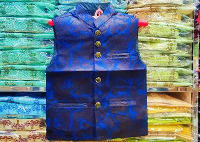 Picture of Indian printed kuti for boys print waist coat for men