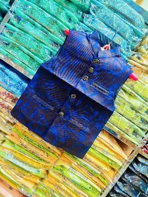 Picture of Indian printed kuti for boys print waist coat for men