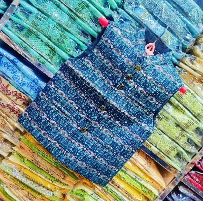 Picture of Deep colour printed boys kuti boys panjabi coat