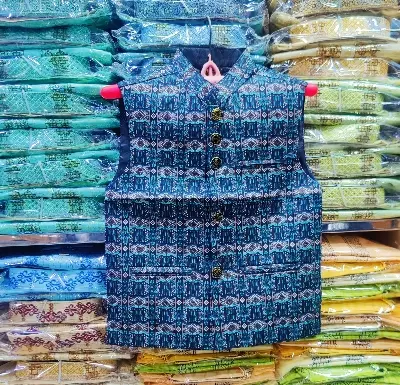 Picture of Deep colour printed boys kuti boys panjabi coat