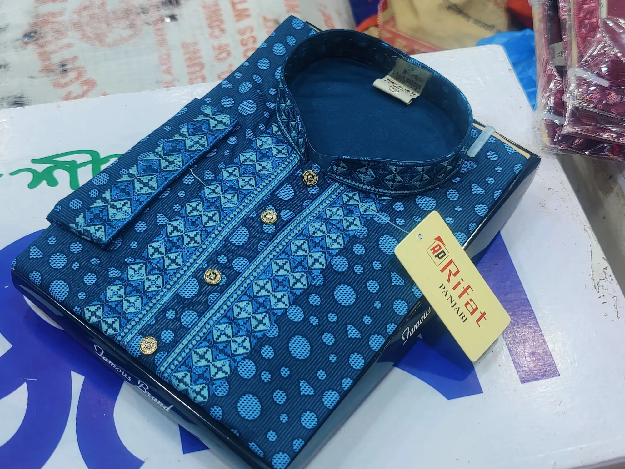 Picture of premium quality snap button shade Design panjabi