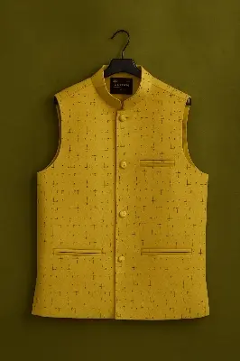 Picture of premium print coat for mens. waists panjabi coat for men