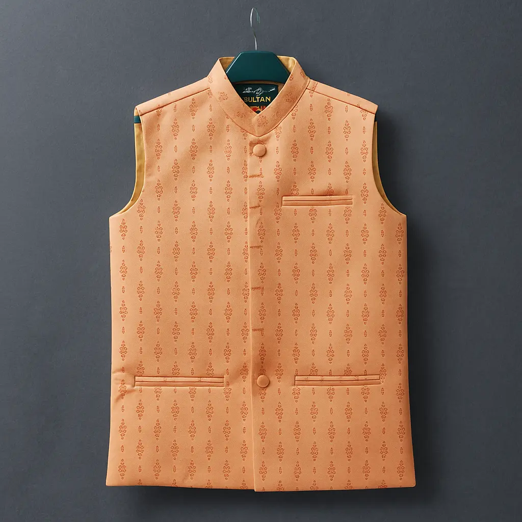 Picture of premium print coat for mens. waists panjabi coat for men