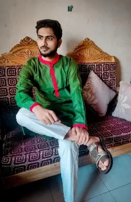 Picture of victory Day spcial lal sobuj  colour er panjabi for men