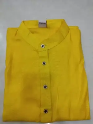 Picture of yellow night special panjabi  holuder Fasionable various colour kids to men panjbi