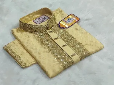 Picture of Mens indians katan febrics panjabi Secuance work Eid special panjabi 2025