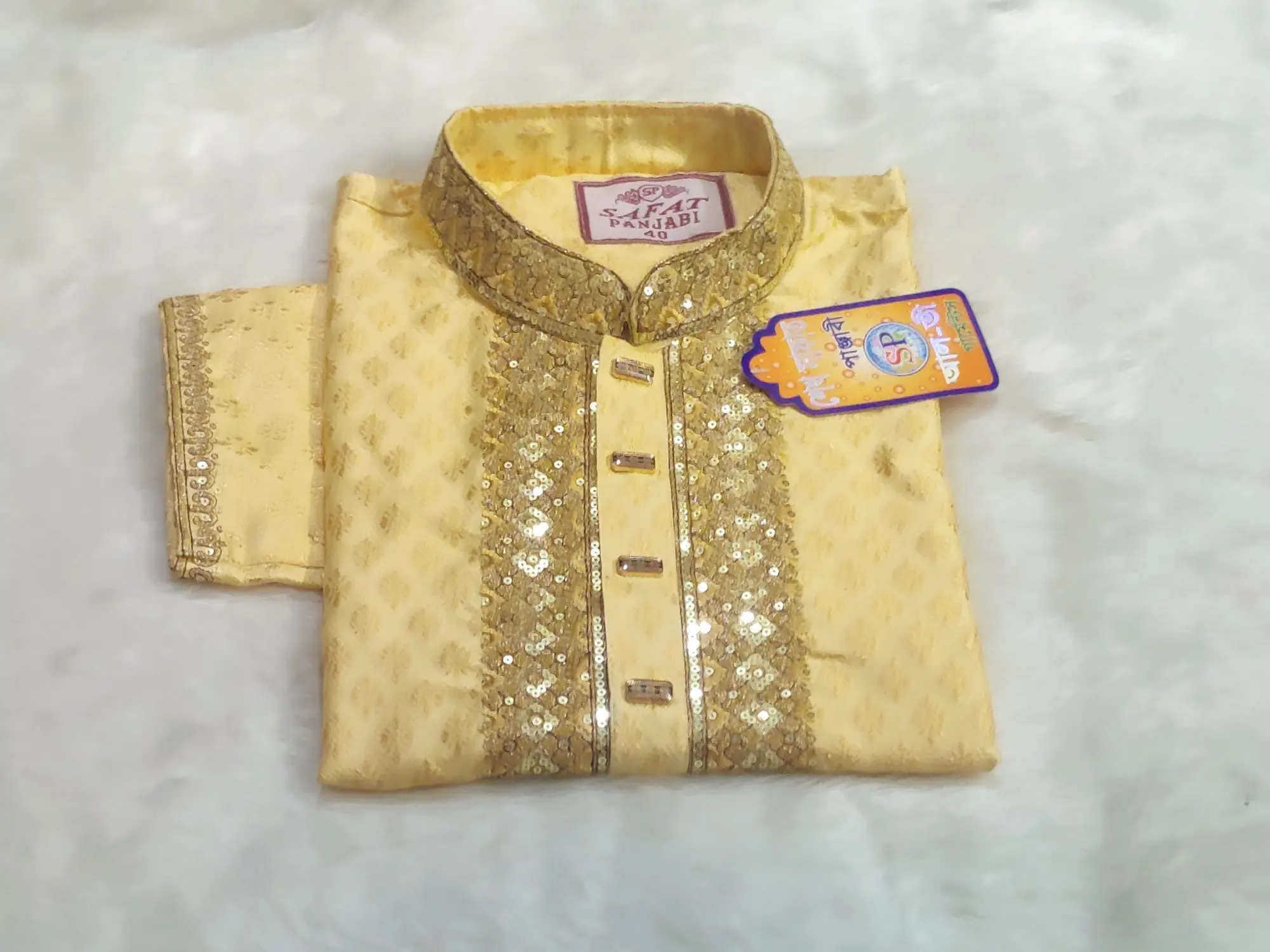 Picture of Mens indians katan febrics panjabi Secuance work Eid special panjabi 2025