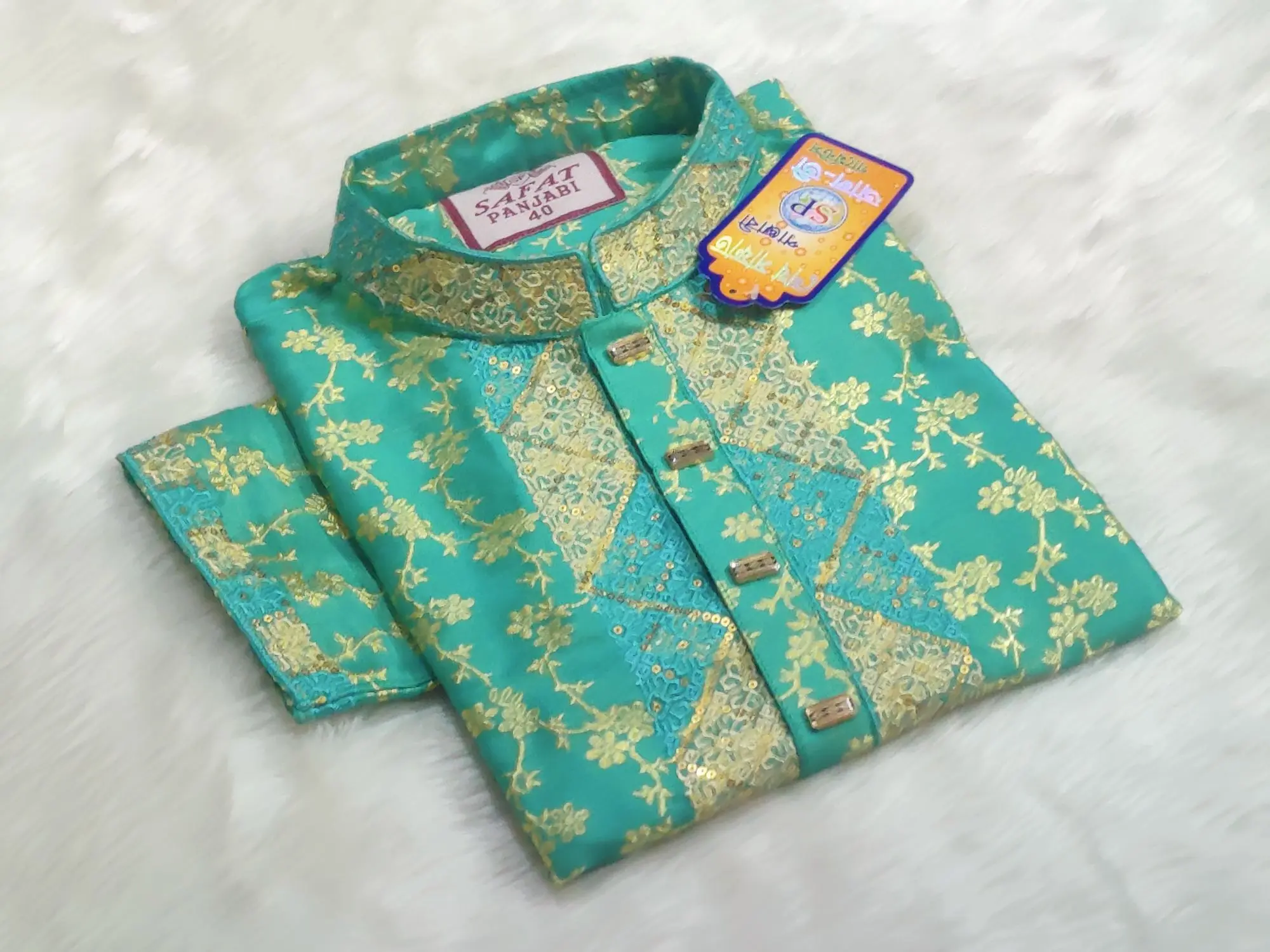 Picture of Mens indians katan febrics panjabi Secuance work Eid special panjabi 2025