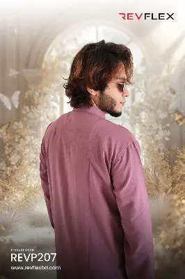 Picture of solid colour vangchur febric desing panjabi for men