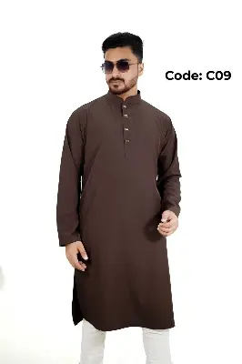 Picture of solid colour vangchur febric desing panjabi for men