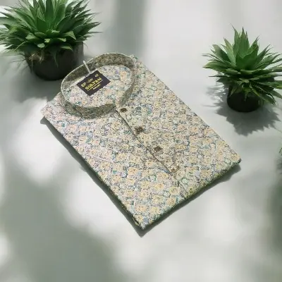 Picture of High quality premium snap button Kasmiri print luxury panjabi for men super hit premium panjabi