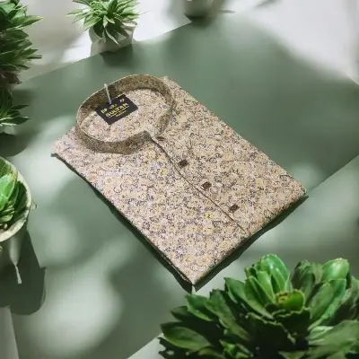 Picture of High quality premium snap button Kasmiri print luxury panjabi for men super hit premium panjabi