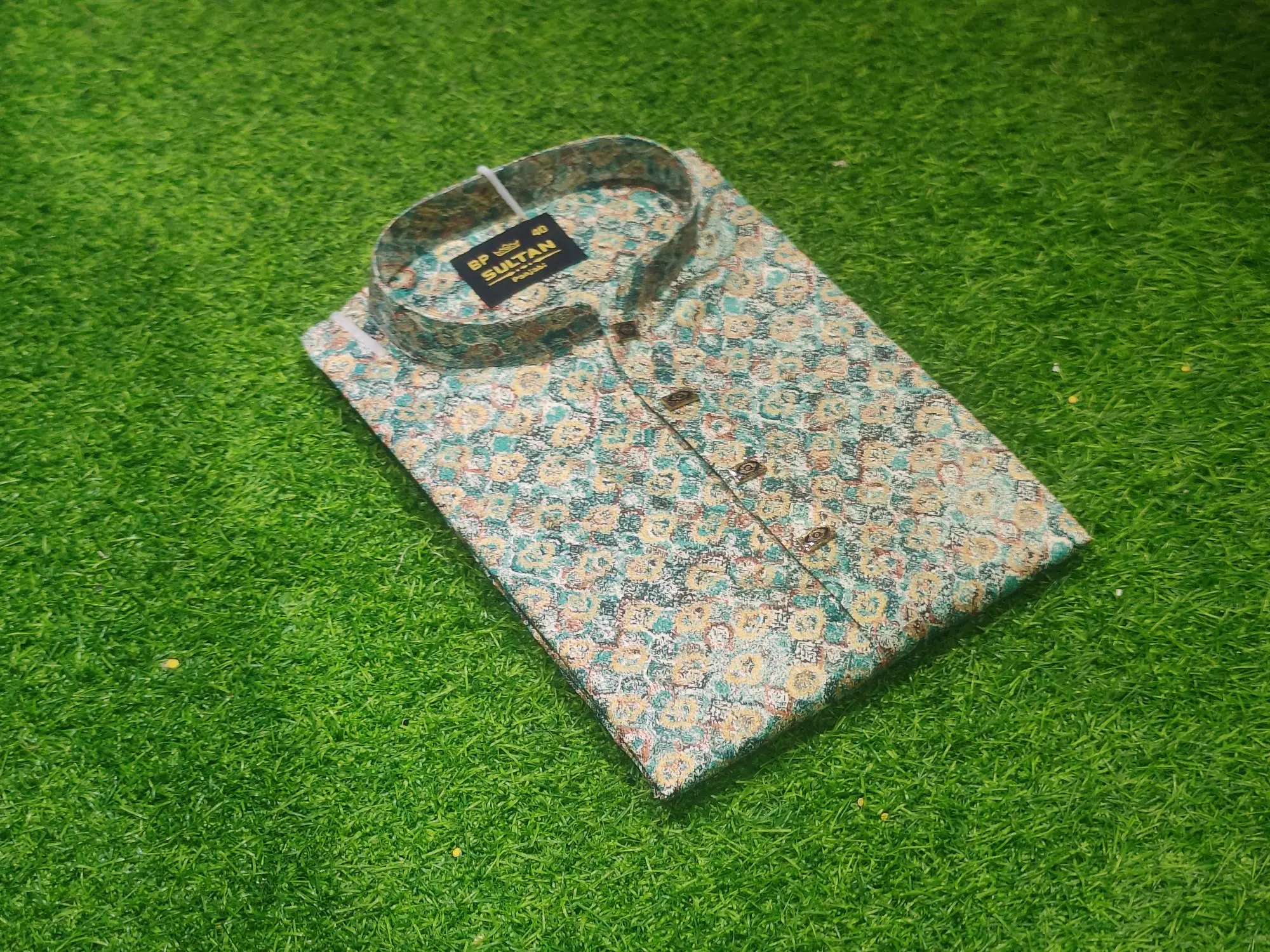 Picture of High quality premium snap button Kasmiri print luxury panjabi for men super hit premium panjabi