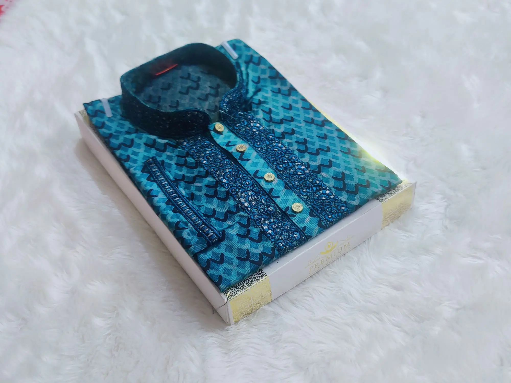 Picture of Mens high quality premium print panjabi semilong Fasionable styles comfortable panjabi