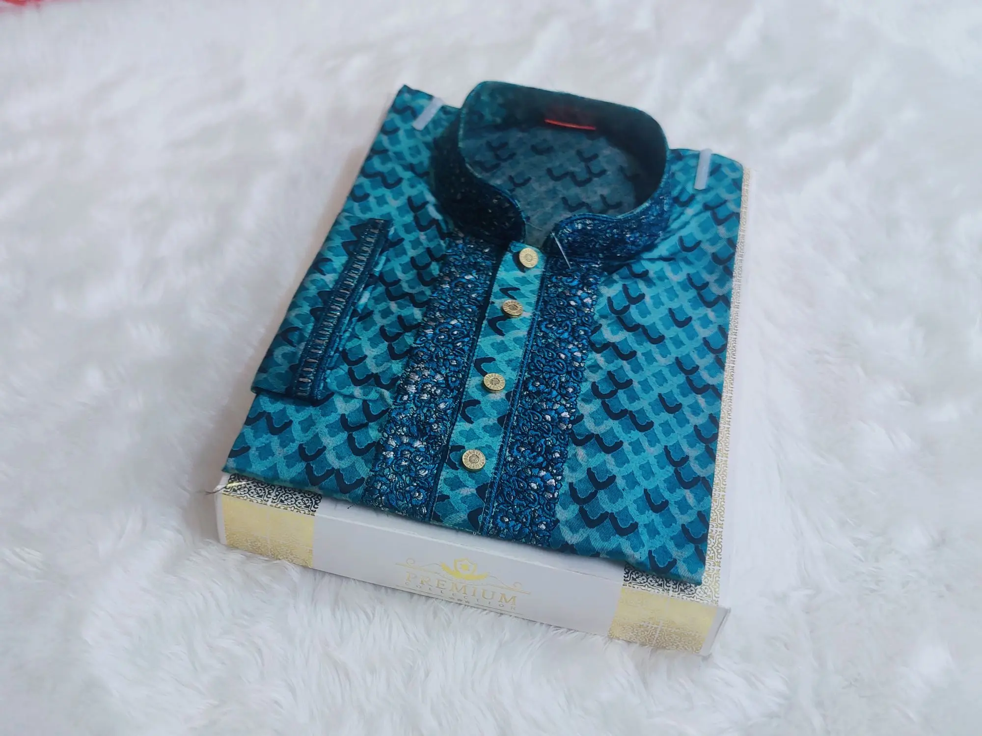 Picture of Mens high quality premium print panjabi semilong Fasionable styles comfortable panjabi