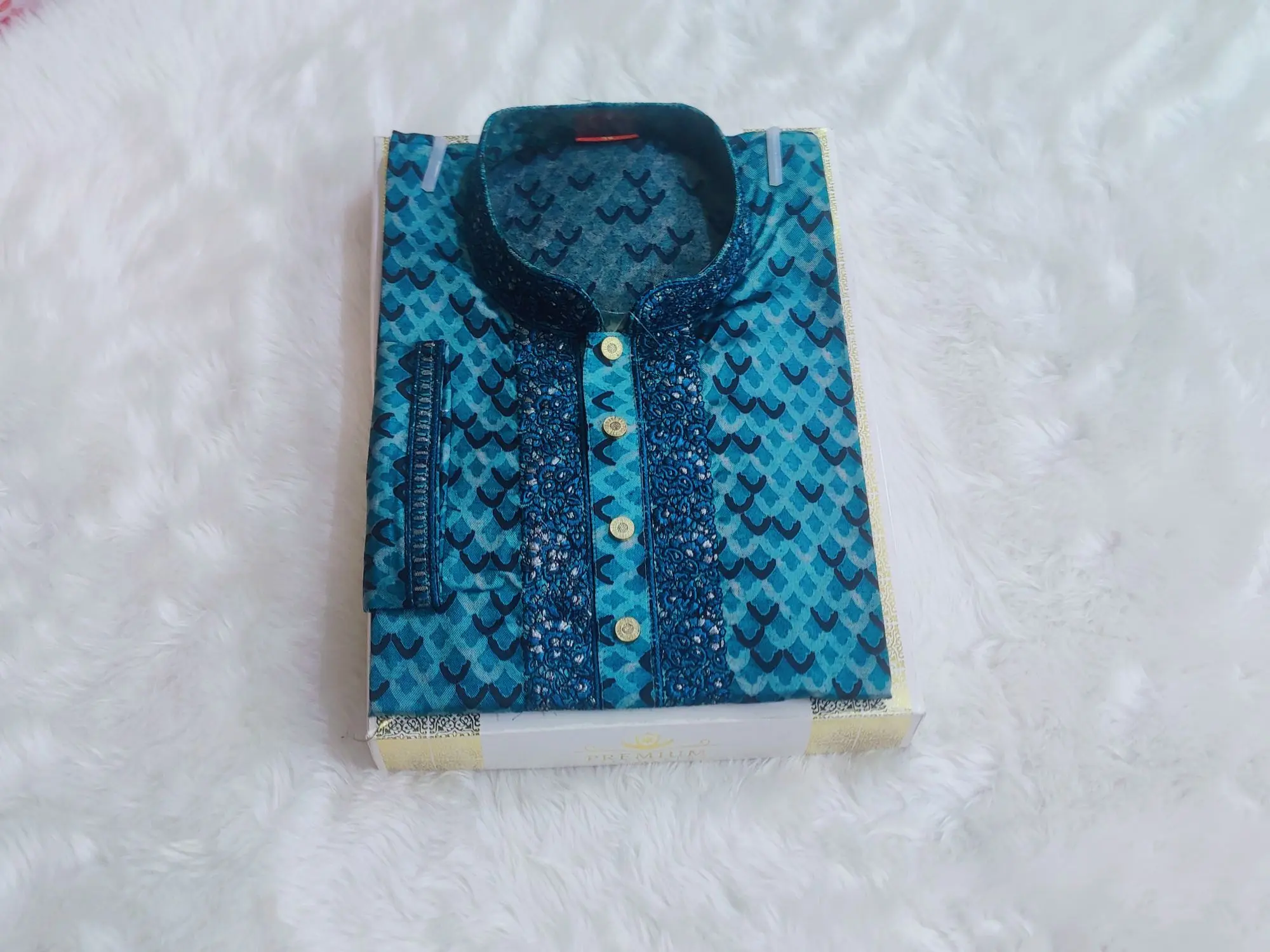 Picture of Mens high quality premium print panjabi semilong Fasionable styles comfortable panjabi