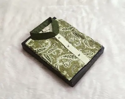 Picture of Mens black ambrodary white colour panjabi for mens