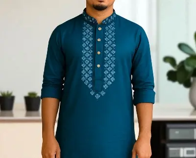 Picture of Mens Premium blue colour panjabi styles look for men