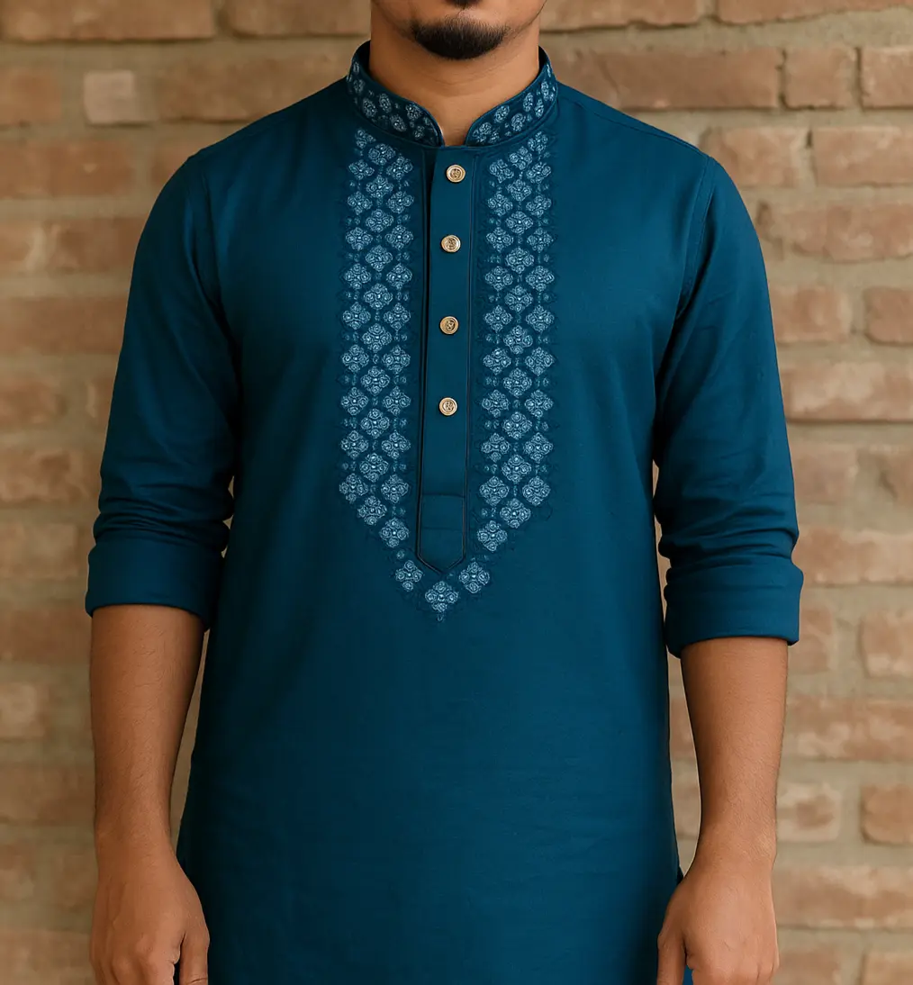 Picture of Mens Premium blue colour panjabi styles look for men