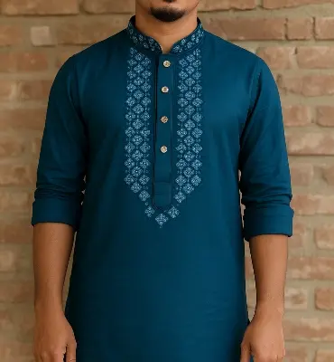 Picture of Mens Premium blue colour panjabi styles look for men