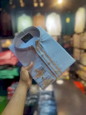 Picture of mens new desing semilong panjabi for mens