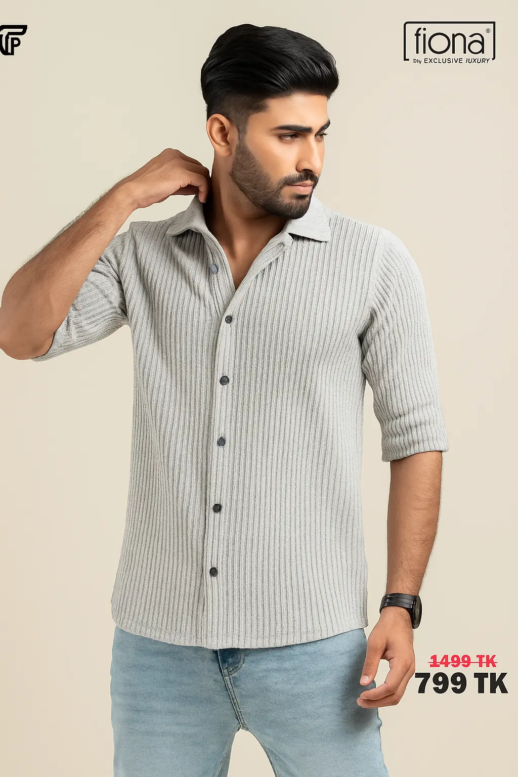 Picture of Mens Drop shulder virul net febric shirt for mens