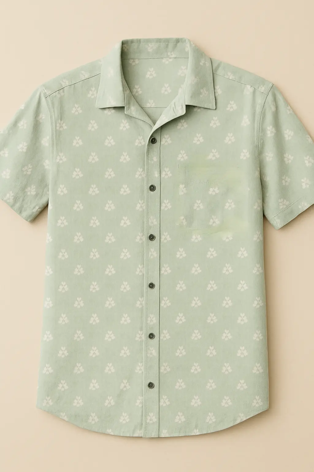 Picture of lilen print drop shoulder shirt for men