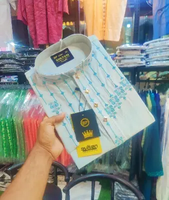 Picture of Mens Super Exclusive gorgeous Ambrodary work panjabi for mens