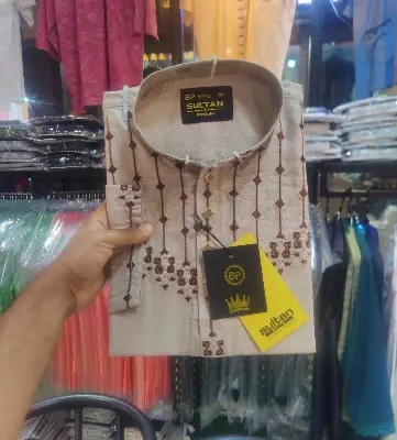 Picture of Mens Super Exclusive gorgeous Ambrodary work panjabi for mens