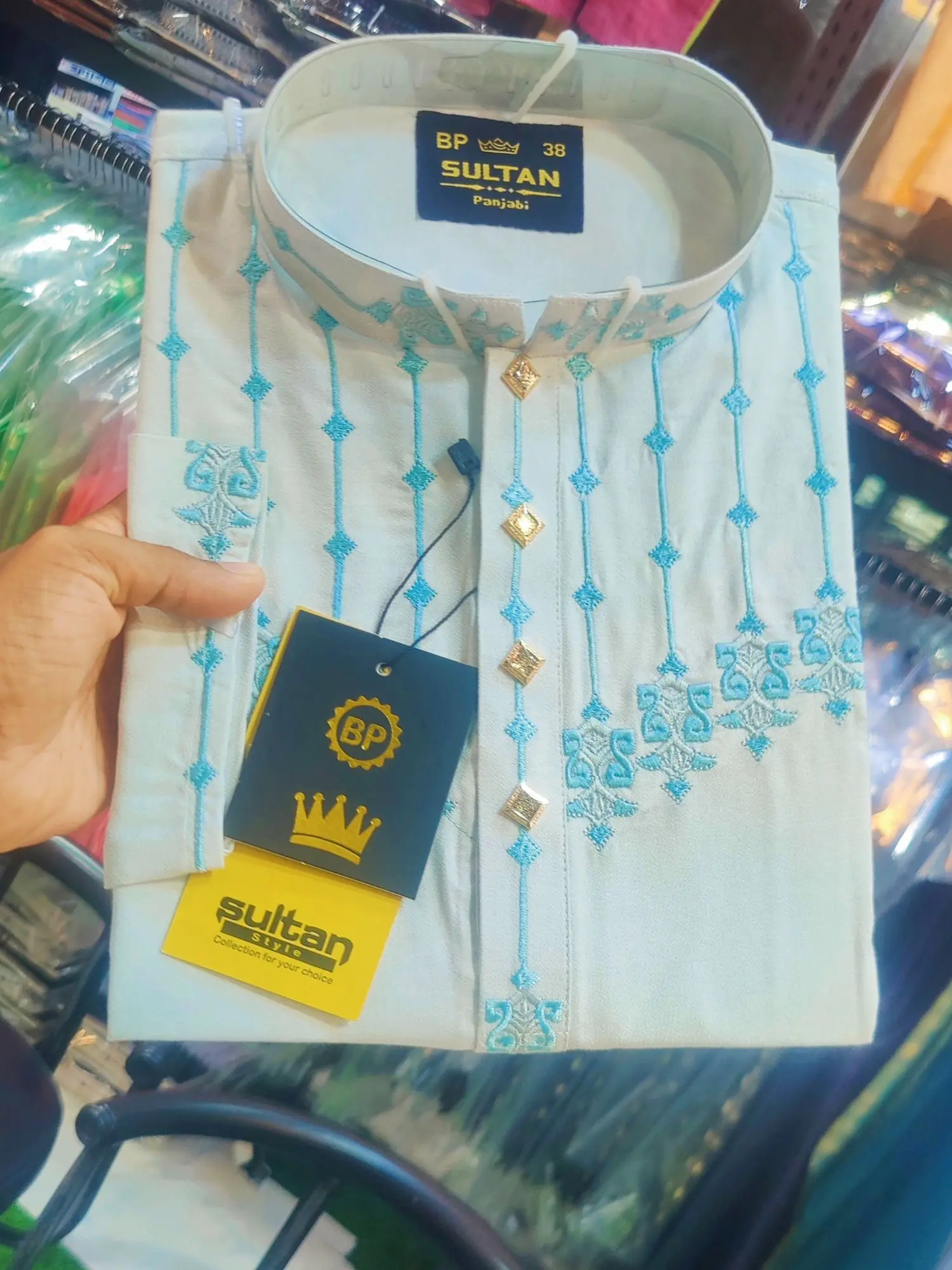 Picture of Mens Super Exclusive gorgeous Ambrodary work panjabi for mens