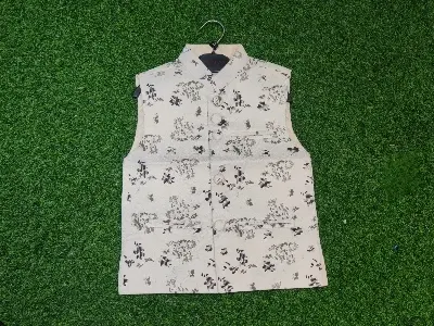 Picture of white ptinted waist coat for boys