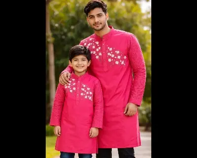 Picture of Mens new Boisakh special panjabi for bap beta matching panjabi