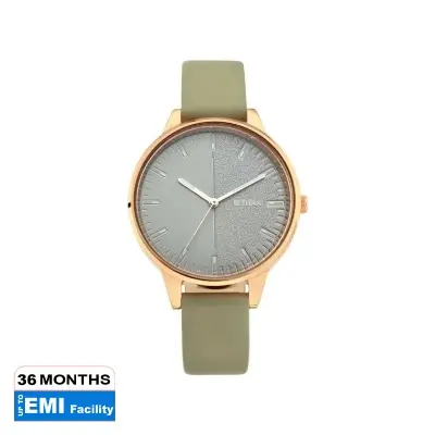 Picture of Titan 2648Wl01 Workwear Gray Dial Analog Leather Strap Watch For Women