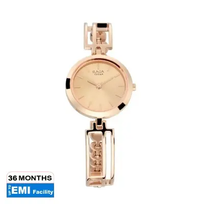 Picture of Titan 2622Wm01 Raga Viva Rose Gold Metal Analog Strap Watch For Women