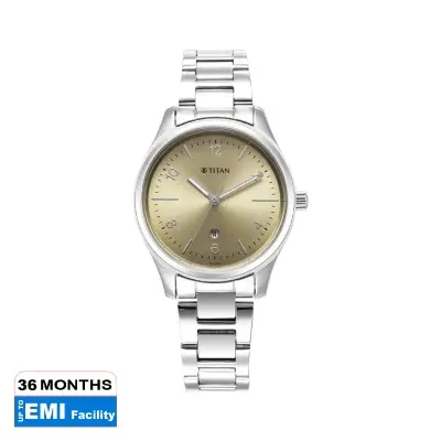 Picture of Titan 2639Sm10 Urban Beige Dial Analog Metal Strap Watch For Women