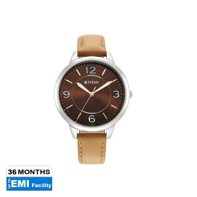 Picture of Titan 2617Sl03 Trendsetters Brown Dial Analog Leather Strap Watch For Women