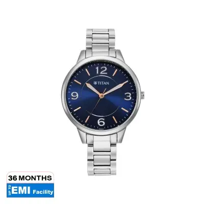 Picture of Titan 2617Sm03 Trendsetters Blue Dial Women Watch With Stainless Steel Strap